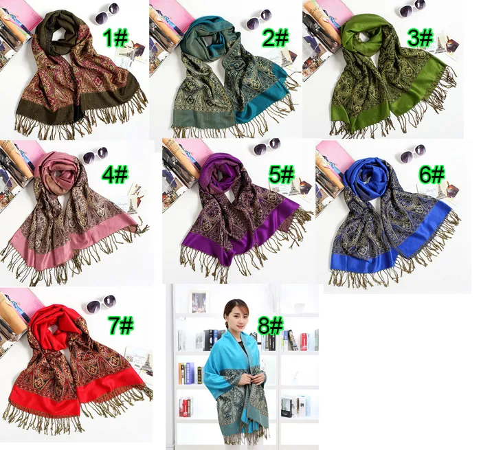 10st Höst Vinter Ny Mode Kvinna Nationell Bomull Och Linne Tassel Scarf Ladies Håll Varm Scarf Sunscreen 180cm 8Colors Gratis frakt