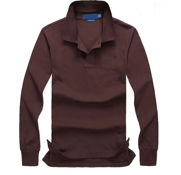 2018 유명한 골프 비즈니스 남자 폴로 셔츠 긴 소매 면화 조랑말 자수 폴로스 셔츠 사용자 정의 클래식 맞는 인기있는 남자 폴로스 셔츠