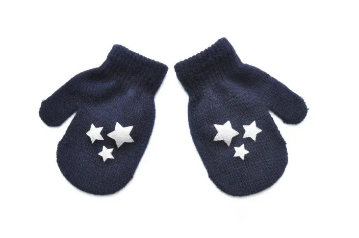 kids gloves heart start knitting warm glove children boys Girls Mittens Unisex Gloves 