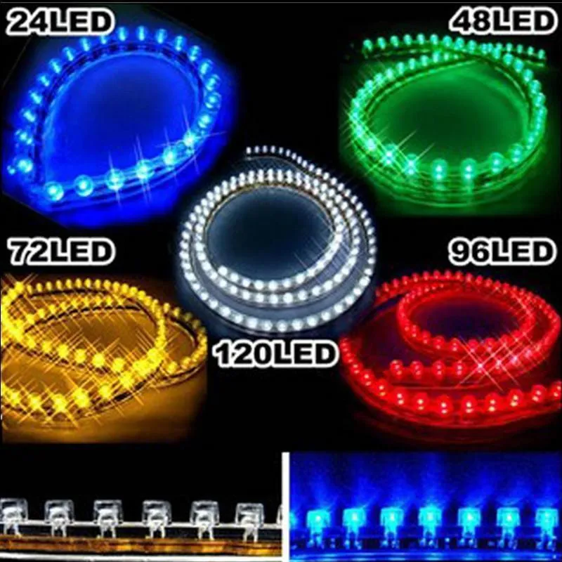 Car 24cm/48cm/72cm/96cm/120cm Waterproof PVC LED Neon Car Light Strip flexible Strips