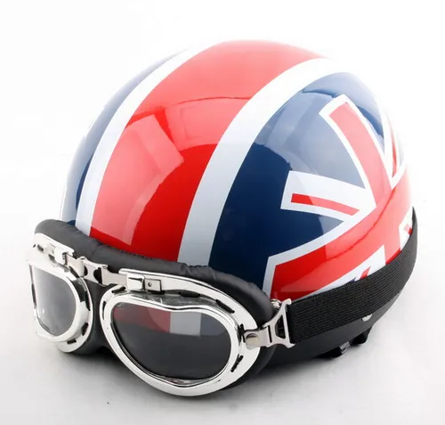 distressed union jack motorcycle helmet Union Jack Half Face Motorcycle Helmet Retro ABS... From Tiffany Jeweller,  $36.22