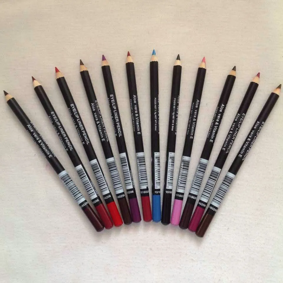 Gratis verzending hete goede kwaliteit laagste best-selling goede verkoop nieuwe eyeliner lipliner potlood twaalf verschillende kleuren