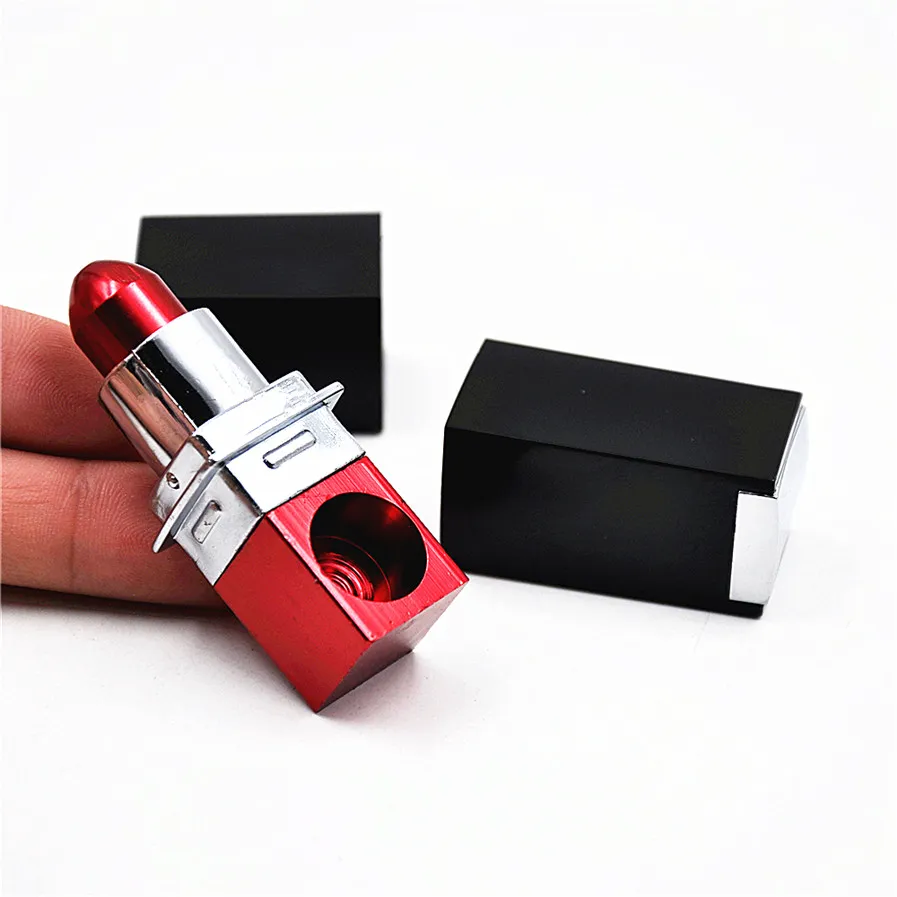 Retailwhole Mini Portable Lipstick Smoking Pipes Tobaksrör Cigarett Fashion Magic Color Slumpmässigt nyanledningar2419296