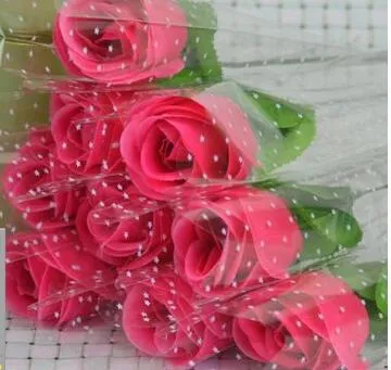 Regali promozionali fiori artificiali fiori artificiali rose rosa singola san valentino rose pesca