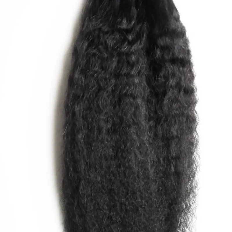 Grov Yaki Loop Human Hair Grade 8a + Micro Loop Ring Hårförlängningar Mänskliga hår buntar Yaki Straight Extensions 100g / pc 10 