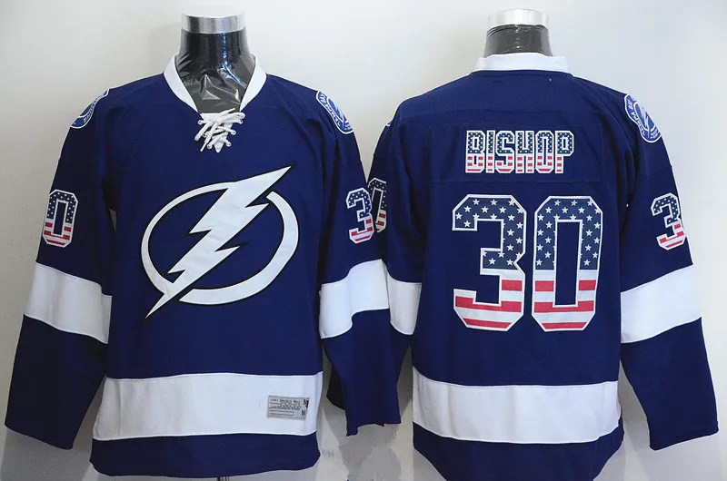 Tampa Bay Lightning American Flag Hockey Jersey Blue 91 Steven