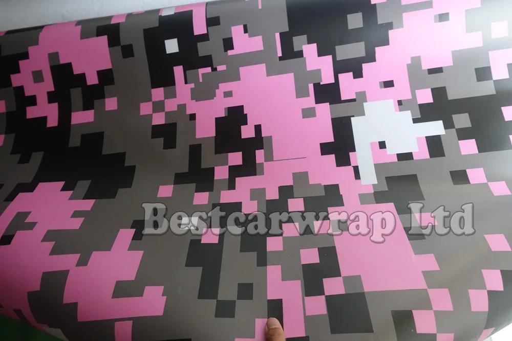 Matte ROSA digitale Camo-Vinyl-Autoverpackungsfolie mit luftblasenfreier Pixel-Tarngrafik für Autoaufkleber. Filmgröße: 1,52 x 10 m/20 m/30 m