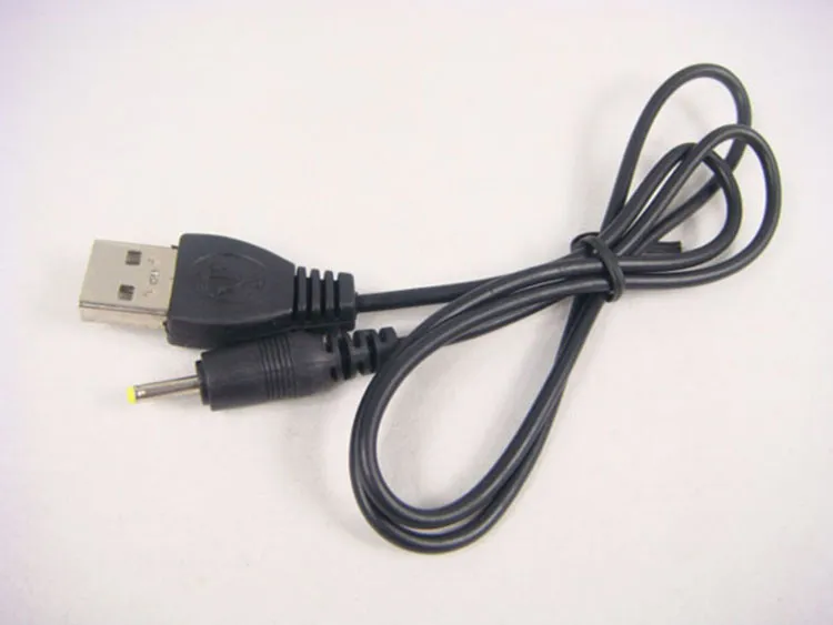 Großhandel – 200 Stück 70 cm Hochgeschwindigkeits-USB-zu-DC2.0-Stromkabel, schwarz, 2-mm-Anschluss