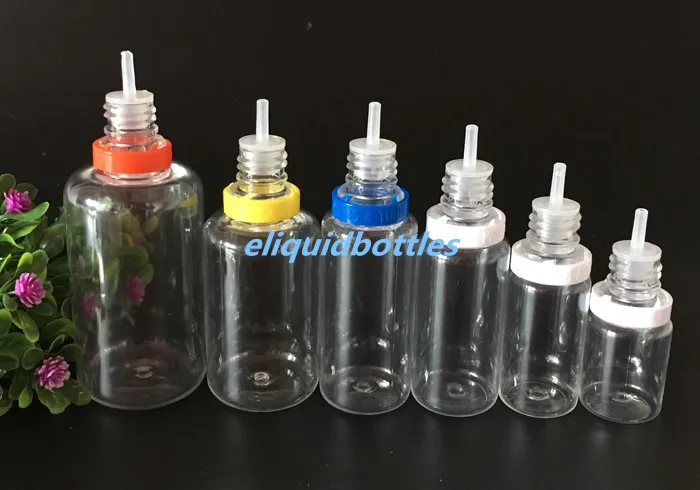 Hurtownia E Butelki Dropopowe Płyn Plastikowy Sabotaż Evident Pieczęć Pet Chairproof Pet Puste butelki 10ml 15 ml 20 ml 30 ml 50 ml z długimi cienkich wskazówek