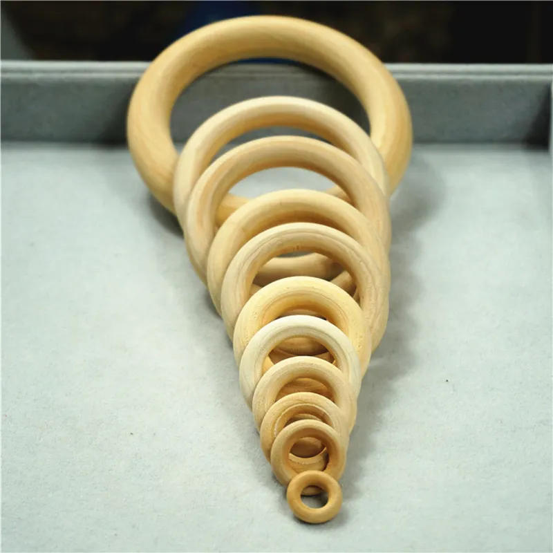 Good Quality Wood Teething Beads Wooden Ring Beads For DIY Jewelry Making Crafts 15 20 25 30 35 mm301k