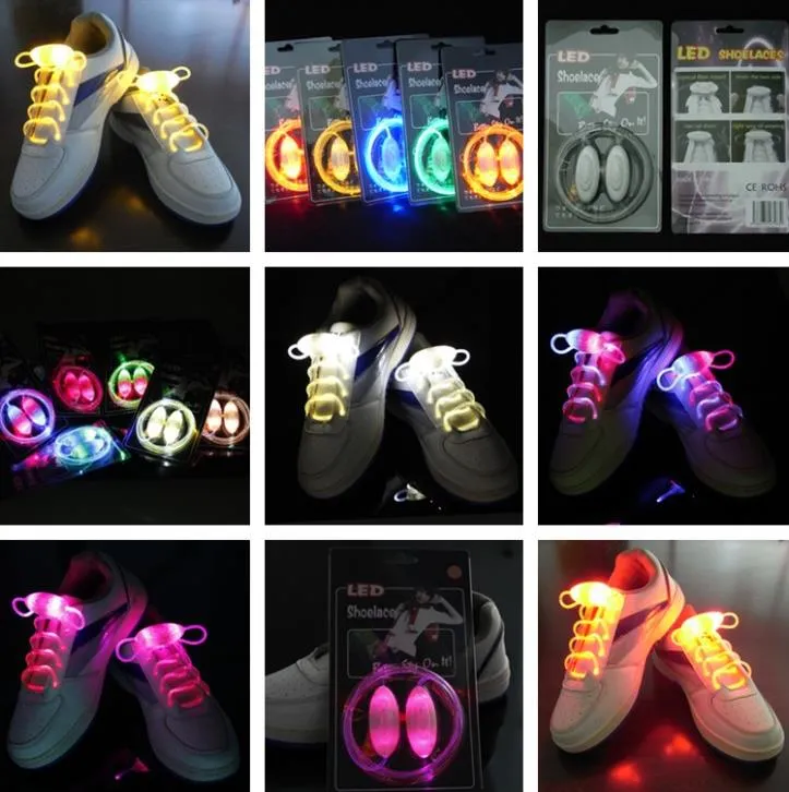 Mode LED Flash Light Up Schoenveters Glow Stick Strap Schoenveters Xmas Decor Shoestring Disco Party Skating Bling Lighting Shoes Cooms Gift