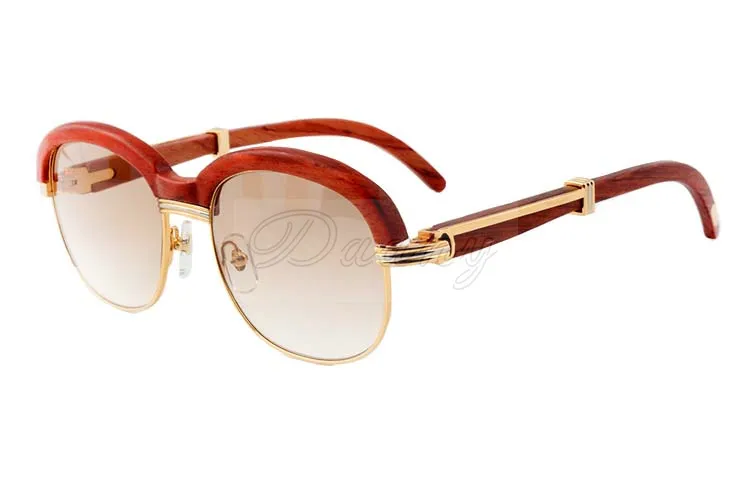 High Quality Natural Leather Wooden Sunglasses With Wooden Full