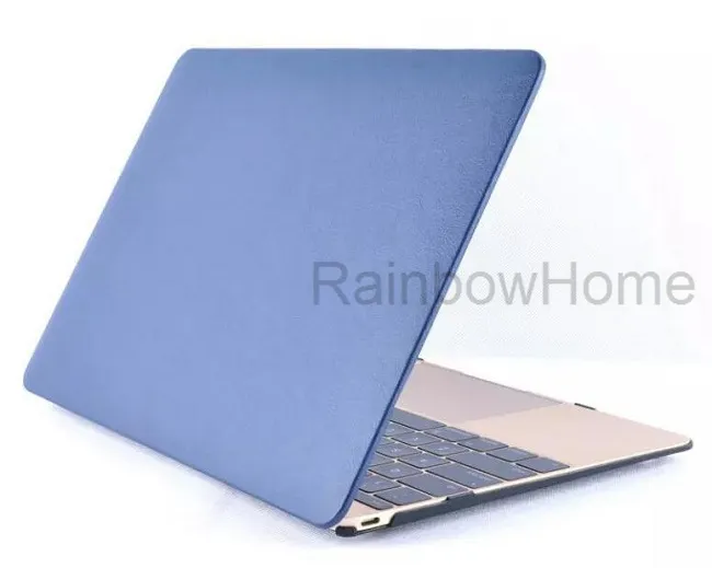 Peau en cuir PU + housse en plastique coque de protection pour Macbook Air Pro Retina 11 12 13 15 pouces étuis de protection grain de bois