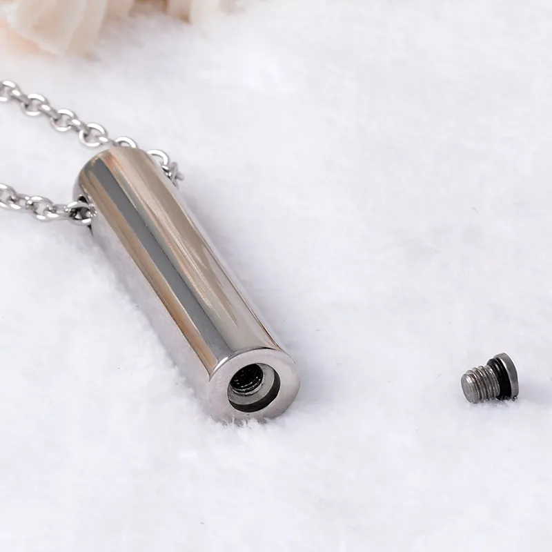 Cylinder Cremation Urn Pendant Pet Urn Peaceful Memorial Keepsake Dog Cat Memorial Ash Keepsake Pendant Necklace Funeral Casket