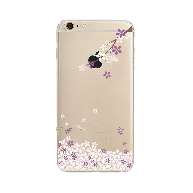 Für Iphone XS MAX XR XS Transparente Blume Kirsche Muster Klar Weichen TPU Silikon Fall Schlanke Abdeckung Für iPhone X 8 7 6 S 6 PLUS 5 S S9 S8 plus