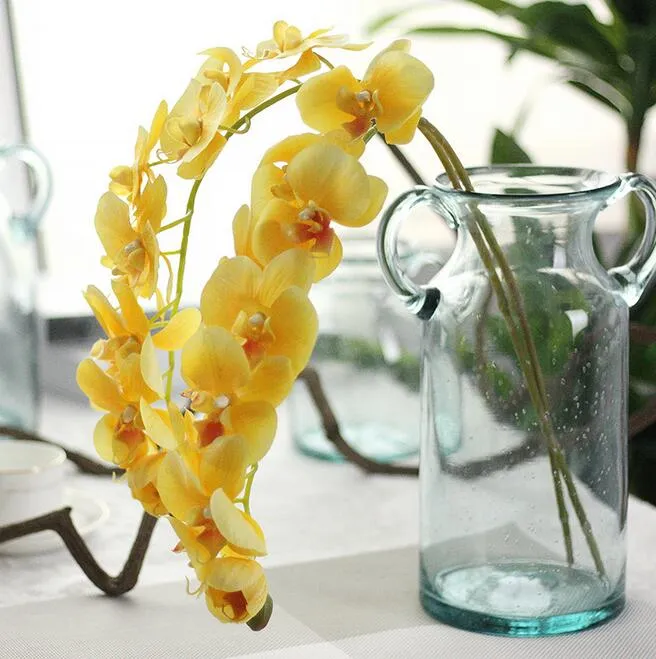 Riktiga touch orkidéer 72cm konstgjorda blommor simulering prinsessan fjäril orkidé phalaenopsis för bröllop blomma gummi beläggning pf13