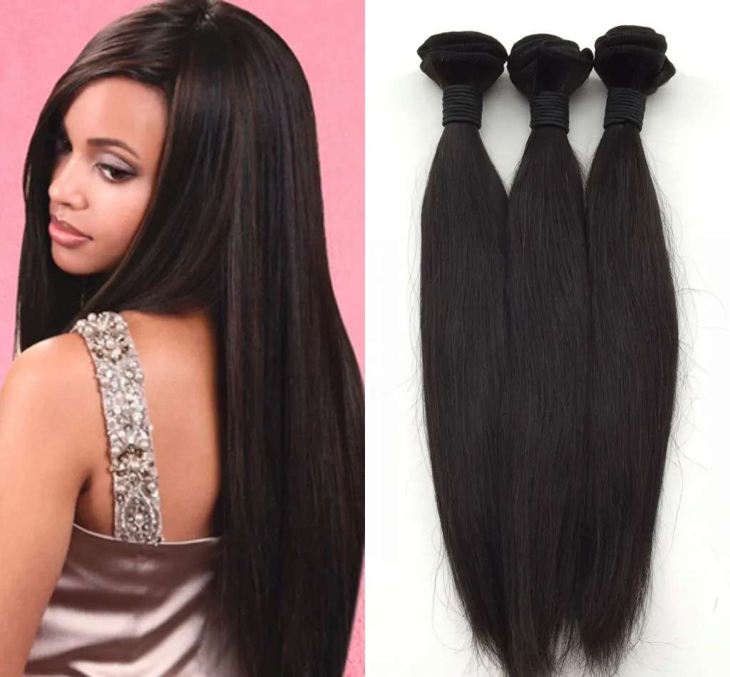 Human Hair Weave Brazilian Virgin Hair Straight Hair Weaves Weft Cheap Hair Extensions Double Weft Human Hair 3bundles 100g per bundle