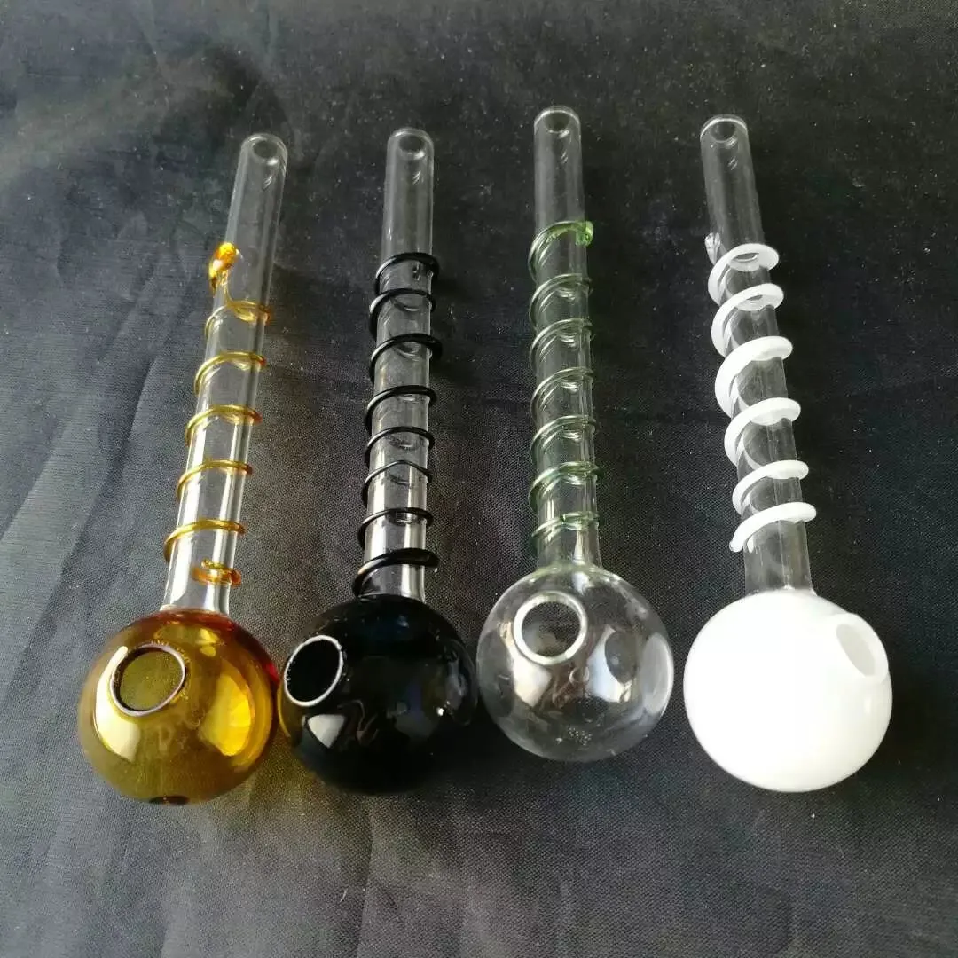 fils de verre enroulés sur des pipes à fumer, bangs en verre en gros, pipe à eau en verre, narguilé, accessoires pour fumeurs,