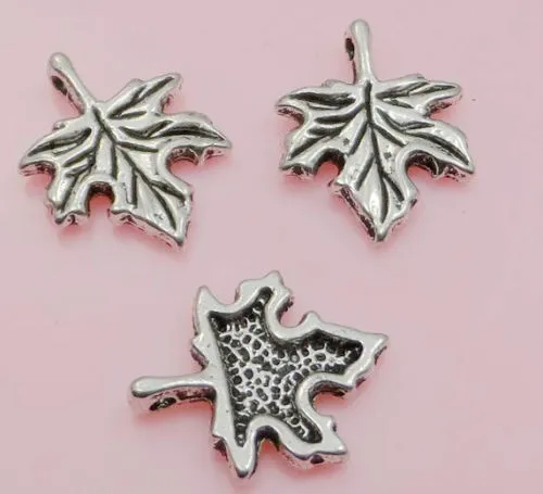 Free Ship 100Pcs Tibetan Silver Leaf Charms Pendant For Jewelry Making 17x14mm