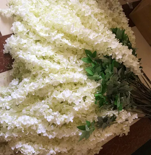 Venta al por mayor nuevo 1,6 M flor de glicina Artificial flor de seda de ratán vides guirnaldas para decoraciones de fiesta de boda