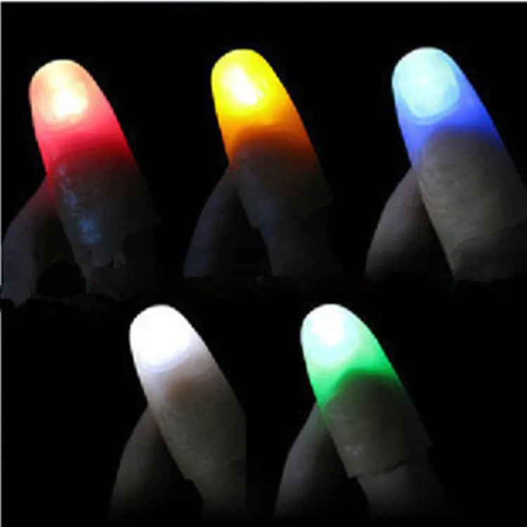Brilhante Dedo luzes fecham os polegares Fingers truque de mágica brilho de luz LED Fingers Lâmpada Brinquedos 500pcs IC658