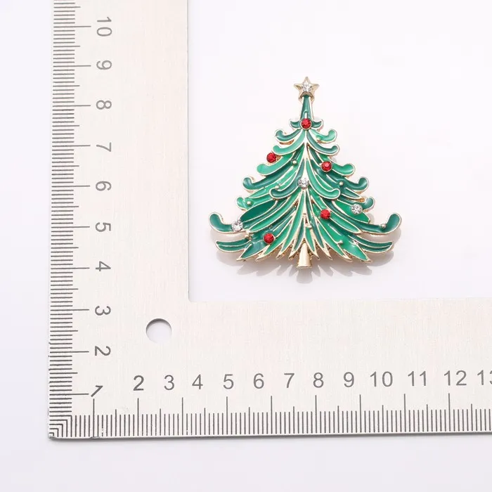 Stella di Natale Albero Spilla in oro Spille con strass Spille femminili Spilla sciarpa da sposa donna Regalo di Natale Lotti 10 pezzi