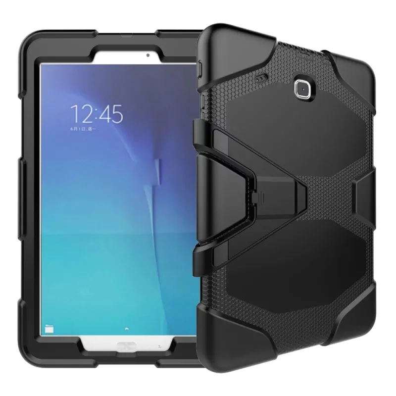 Vattentät Floating Phone Tablet PC Soft Solicon Case för Samsung Tabe T560 9.7In Militär Extreme Heavy Duty Shock Free With Screen Protector Kickstand