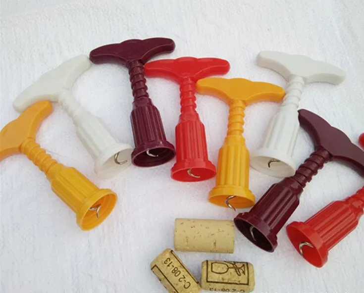 Kitchen Bar Plastic Red Wine Bottle Opener Plug Device Champagne Grape Metal Drill Corkscrew Tools Home Creative Accessories G805