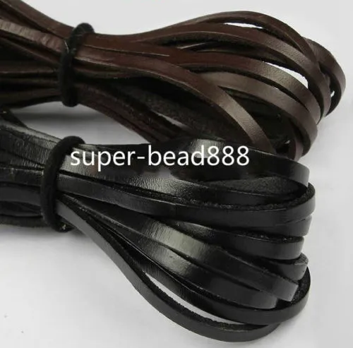 Free Shipping 100m 100pcs 4mm black Coffee Leather Cord Necklace Diy Jewelry Fingind