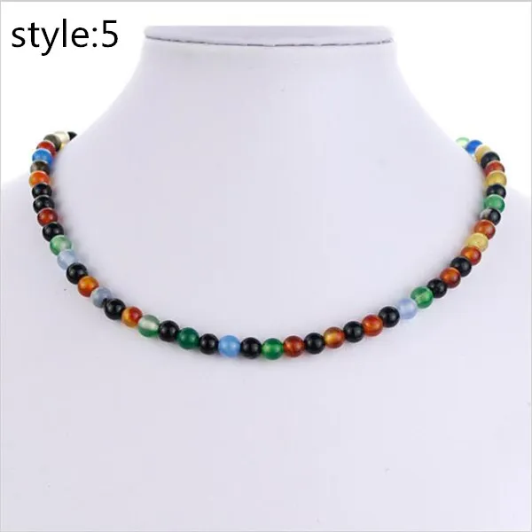 45 cm / 18 inch ketting 7 kleuren 6mm natuurlijke tijger oog steen kralen ketting mode-sieraden voor vrouwen