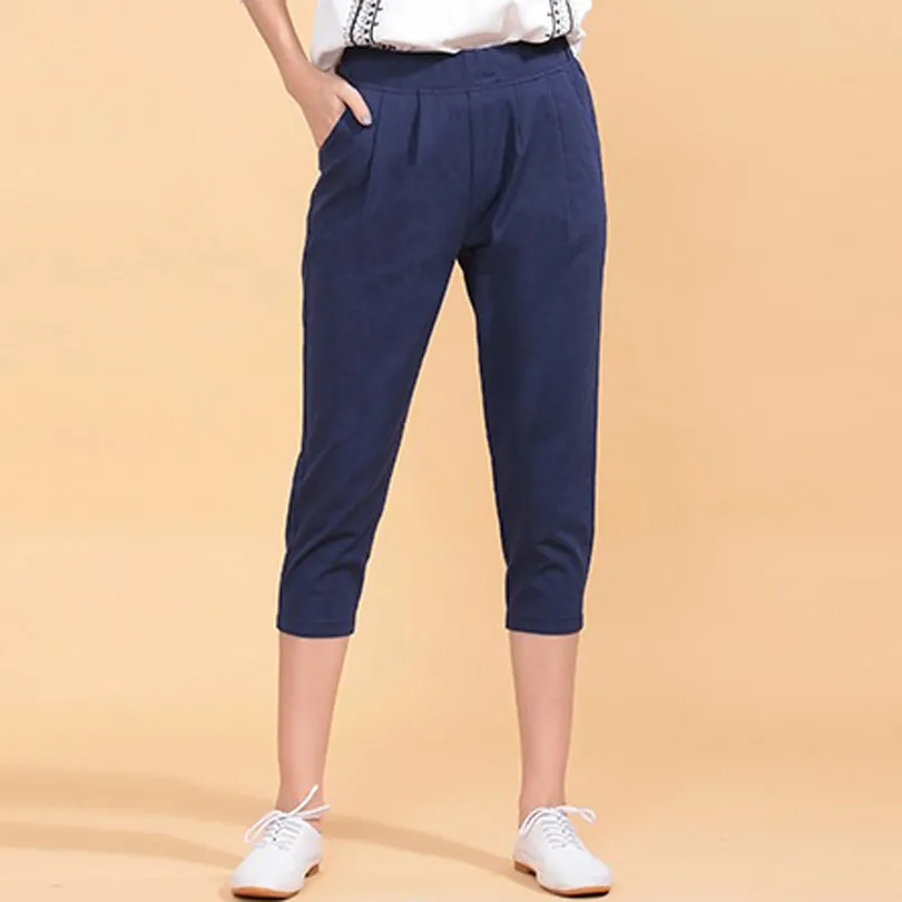 Pantacourt en lin pour femme cheap
