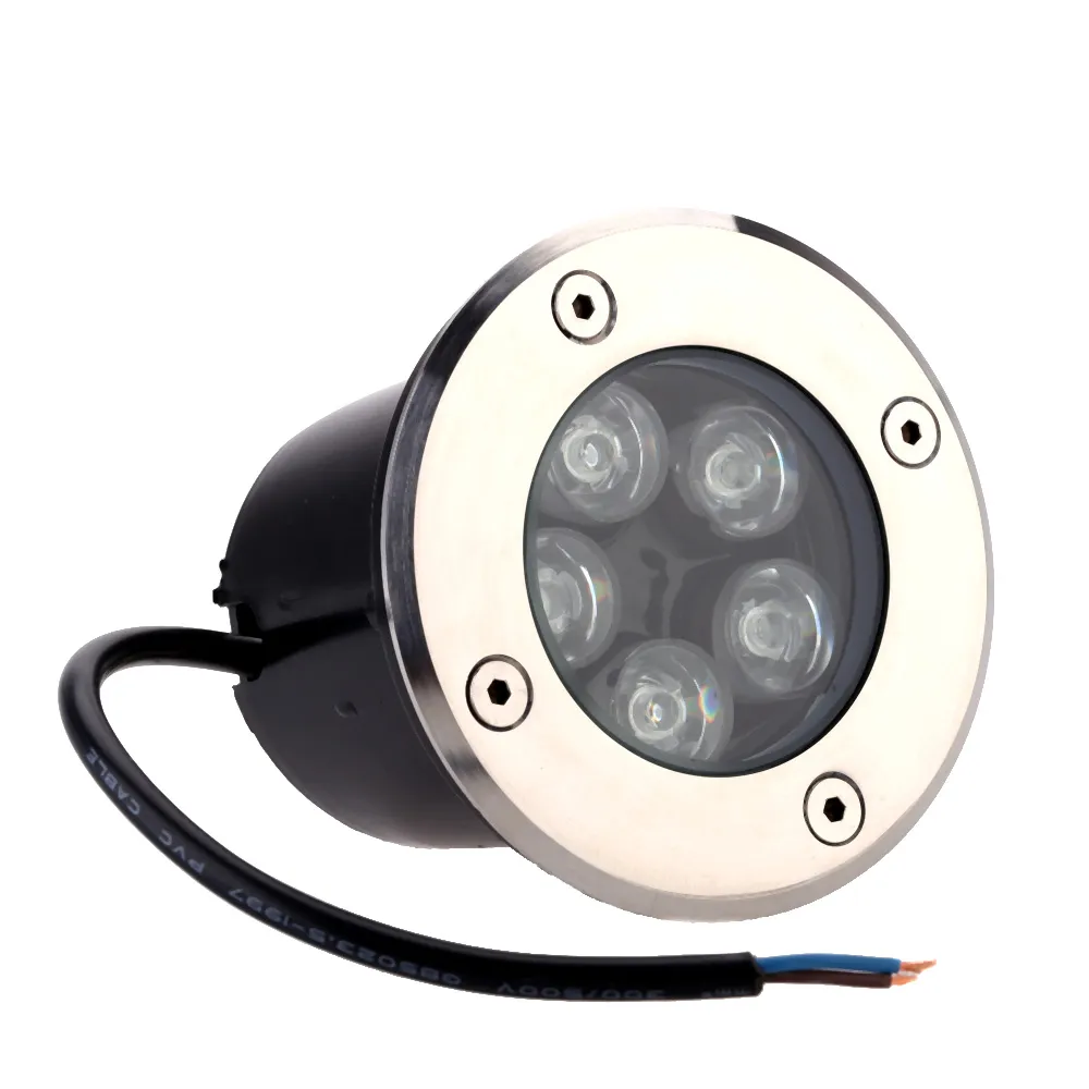 5W AC85-265V IP67 impermeável LED Outdoor Spot Light para Path Garden Ground Floor subterrânea Enterrado Quintal Lamp lampara acero piso