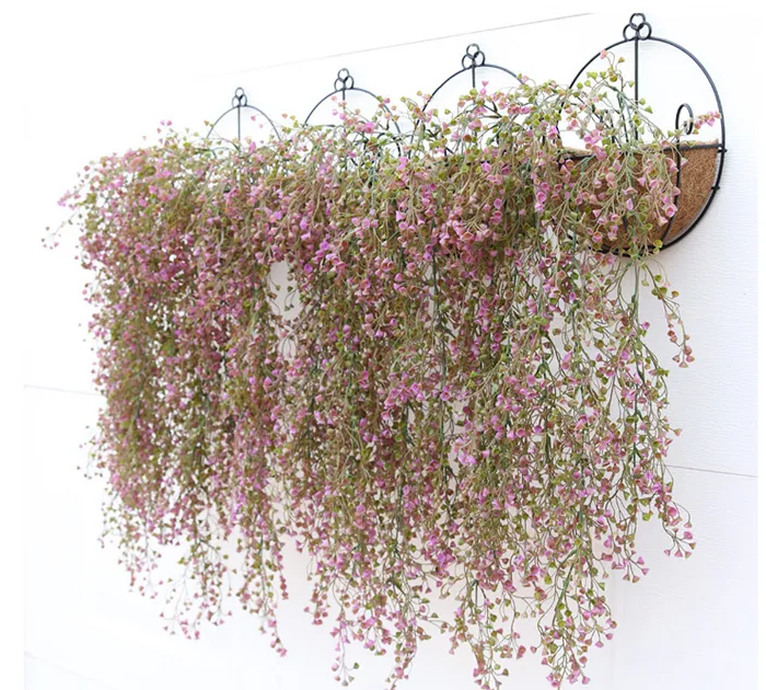 Simulation Artificial Green Grass Plant Bracketplant Cane Vine Hanging Method for Small Rural Household Living Room Wall Decorations