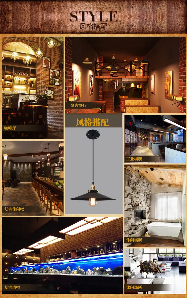 Lámparas de araña vintage Candelabros negros de estilo industrial americano Base de hierro Loft Café Bar Restaurante Cocina Iluminación colgante 220v