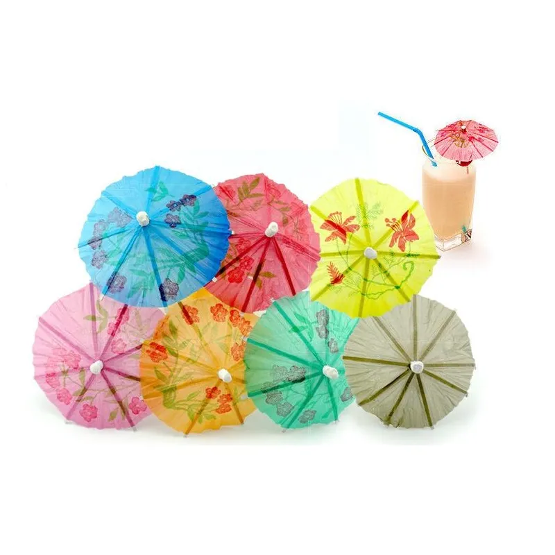 Papier Cocktail Parasols Parapluies Boissons Choix De Mariage Événement Fête Fournitures Vacances Cocktail Garnitures Titulaires ZA0977