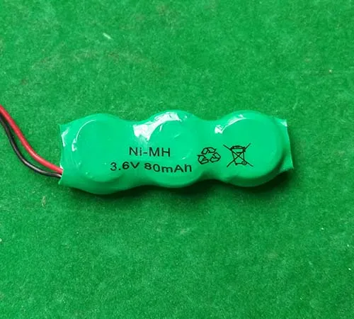 Wholesale Super 80mAh 3.6V NiMH rechargeable button cell battery pack 80YH with Wire