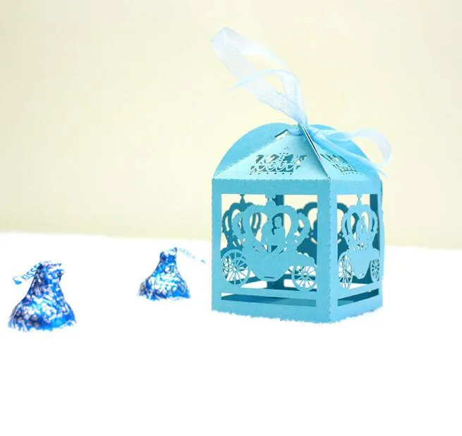 Laser Cut Hollow Float Candy Box Chocolates Boxes With Ribbon For Wedding Party Baby Shower Favor Gift