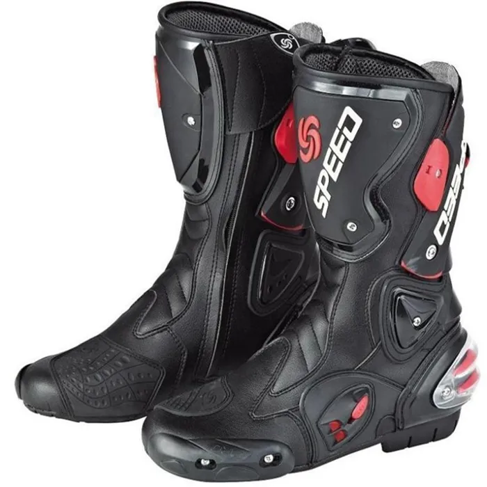 PRO-BIKER SPEED BIKERS Moto Bottes Moto Racing Motocross Chaussures Hors Route Moto Noir / Blanc / Rouge Taille 40/41/42/43/44/45