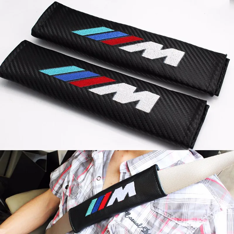 Carbon Fiber Car Styling Seat Belt Cover Case Shoulder Pad5711449