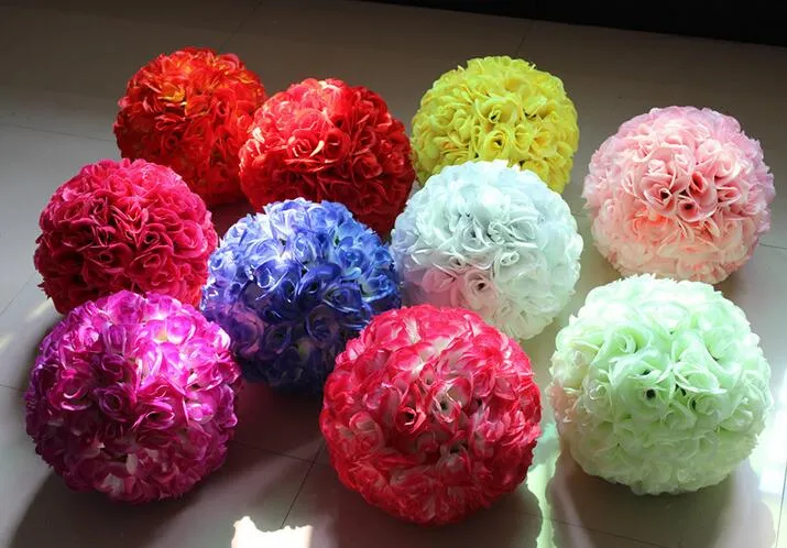 Kissing ball Wedding silk Pomander Encrypt hanging flower ball decorate artificial flower decoration for wedding party market supplies FB011