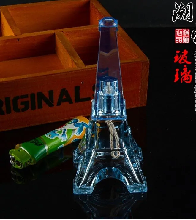 Башня в Париже запятнанная алкогольная лампа - стеклянная трубка для курения кальяна Стеклянные гонги - нефтяные вышки стеклянные бонги стеклянная трубка для курения кальяна -