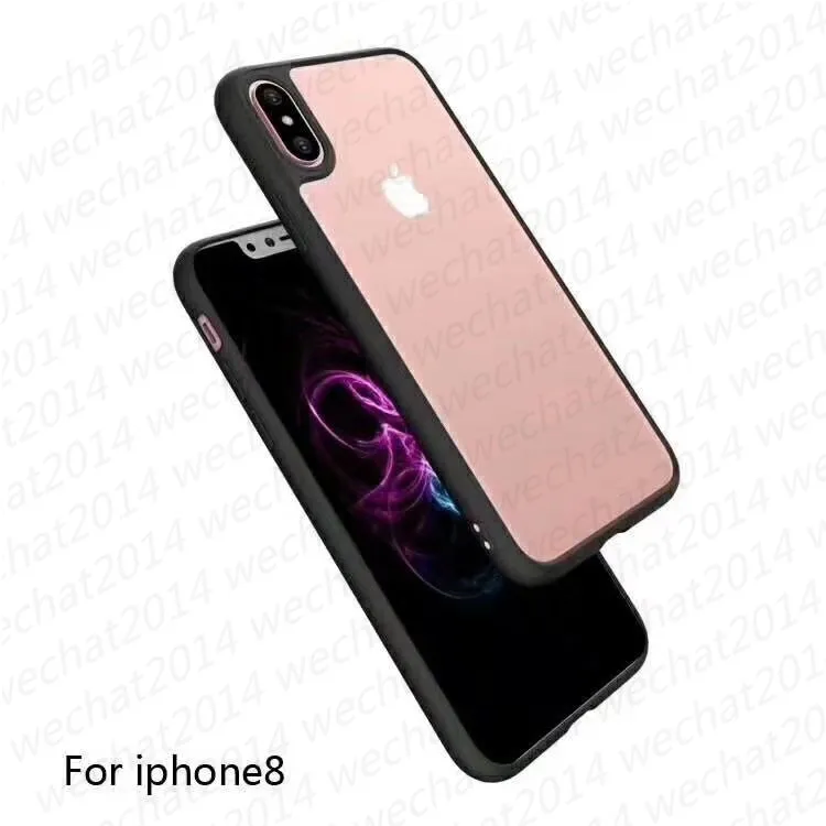 Caso de armadura à prova de choque macio tpu pára-choque acrílico capa traseira defender capa para iphone x 8 7 6 6s mais nenhum pacote