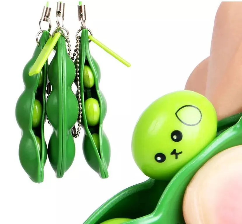 Cute Anti Pressure Stress Relief Toys Funny Extrusion Squeezed Bean Vent Toy Peanut Children Adult Gift Fidget Soybean