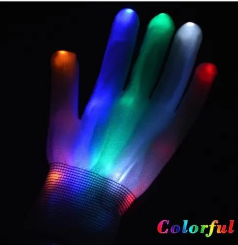 Kulüp Partisi Dans Cadılar Bayramı Yanıp Sönen LED Eldiven Parmak Işık Up Glow eldiven Fantezi Elbise Işık Gösterisi Noel şenlikli malzemeleri