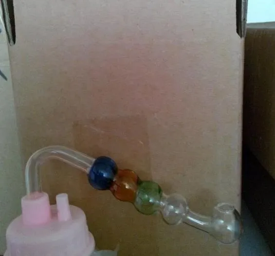 Color is quadruple bubble pot --glass hookah smoking pipe Glass gongs - oil rigs glass bongs glass hookah smoking pipe - vap- vaporizer