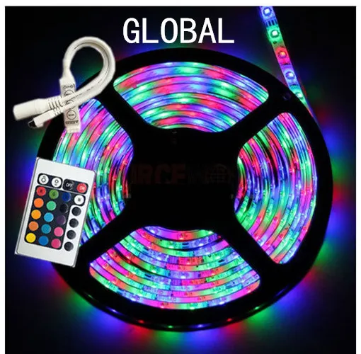 RGB LED Strip Light 3528 SMD 50m 50 Metr 10 Rolls 300 LED Elastyczne Wodoodporne + 24kkal IR Pilotysta + 12 V 2A Zasilacz do DHL