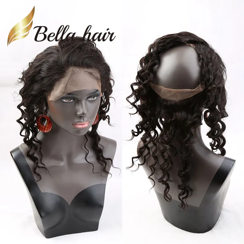 360 Frontal Human Hair Pre Plucked Loose Deep Wave Hair 360 Stängning Endast försäljning Curly Wavy New York Bellahair