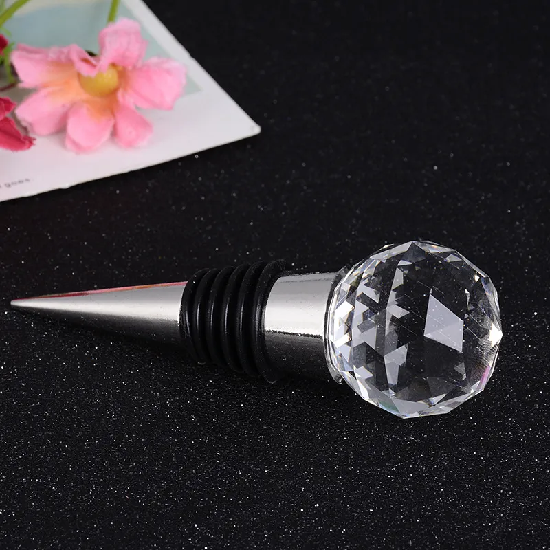 Crystal Ball Wine Bottle Stopper Zinc Alloy Wedding Bridal Shower Favors Gifts Party Decoration Gift for Guest2312037