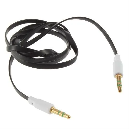 Bezpłatny kolorowy płaski makaron 3,5 mm aux audio kabla pomocniczego jack męski do męskiej wtyczki przewód stereo dla iPhone
