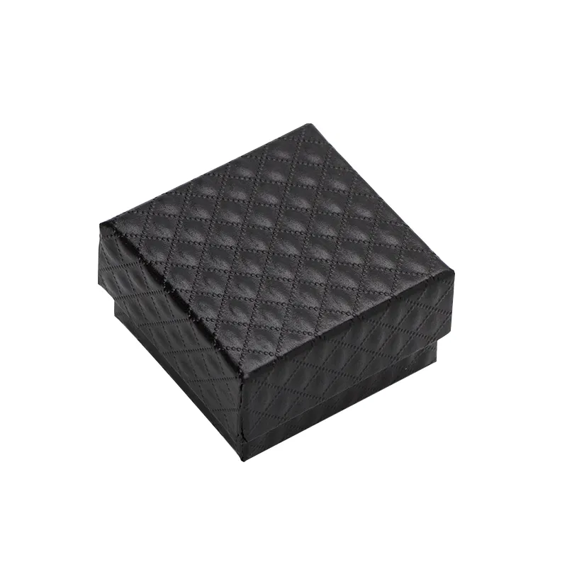 5 * 5 * 3cm Smycken Display Låda / Multi Colors Black Svamp Diamant PatternN Papper Ring / Örhängen Box Förpackning Presentförpackning